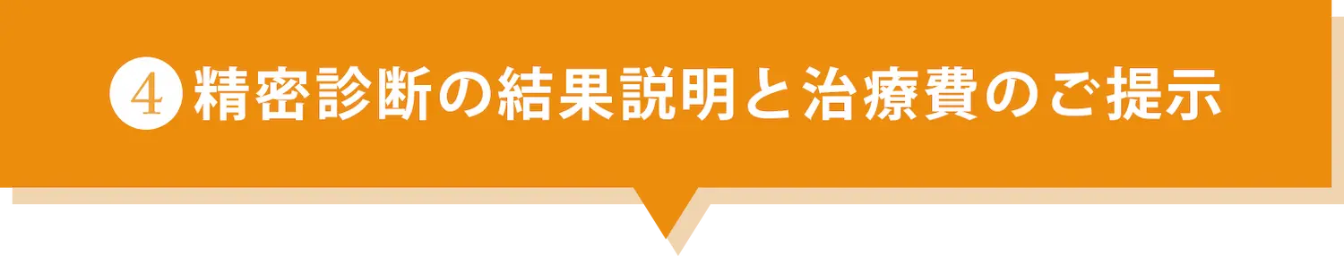 精密診断の検査結果と治療費のご提示