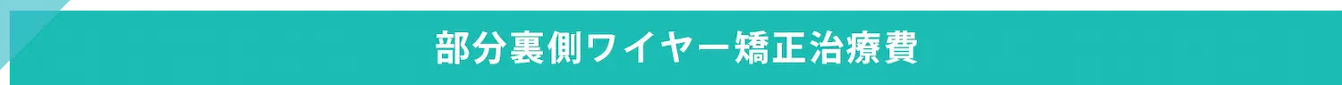 部分裏側ワイヤー矯正治療費