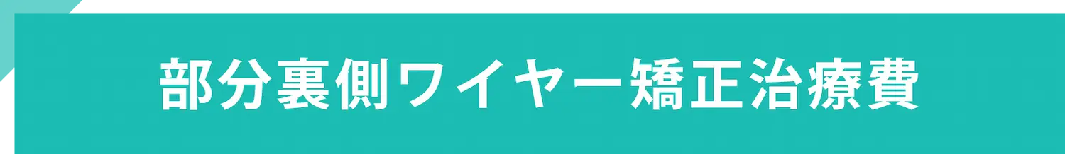 部分裏側ワイヤー矯正治療費